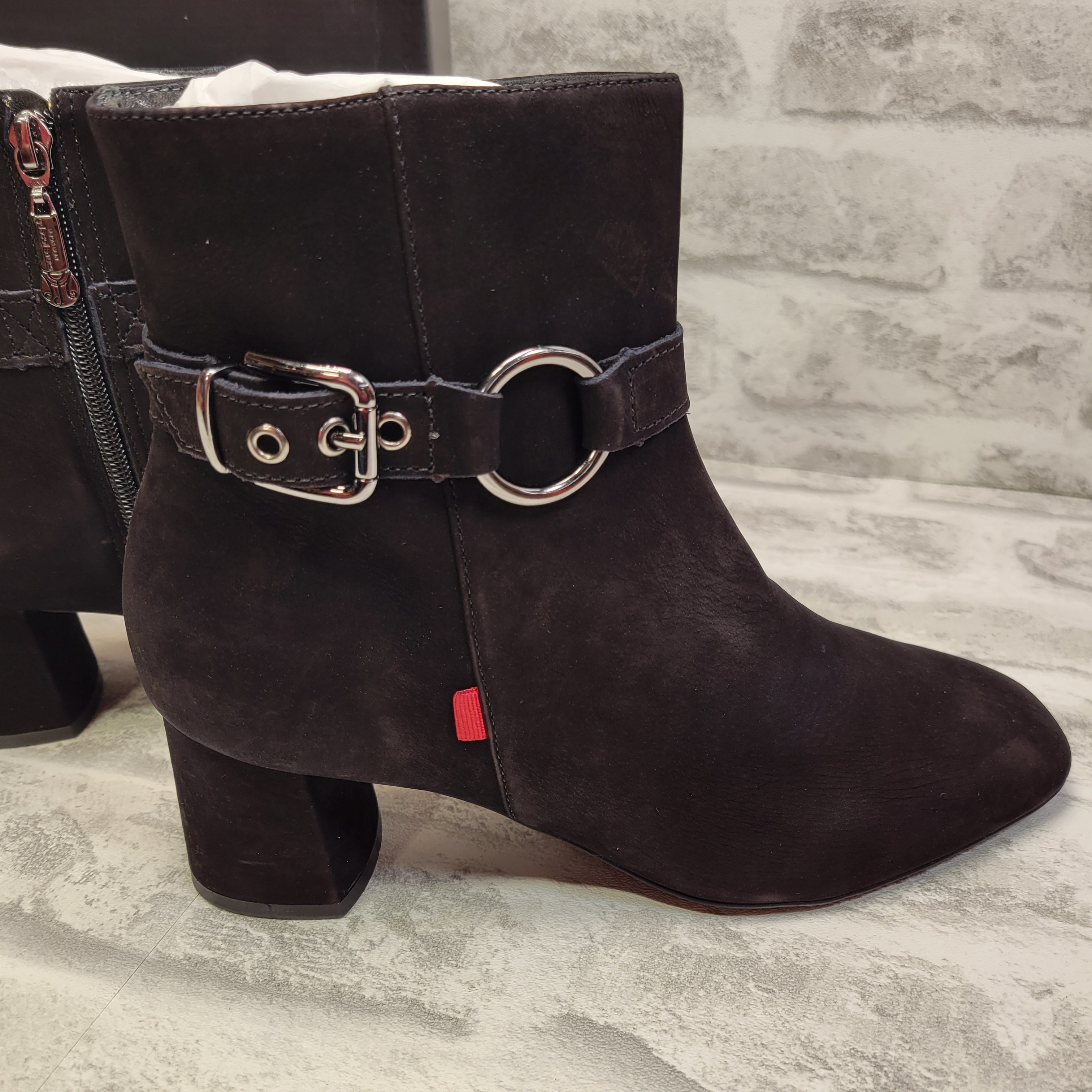Marc Joseph Women's Leather Block Heel Madison Bootie Ankle Boot, 7, Black (7546291749102)